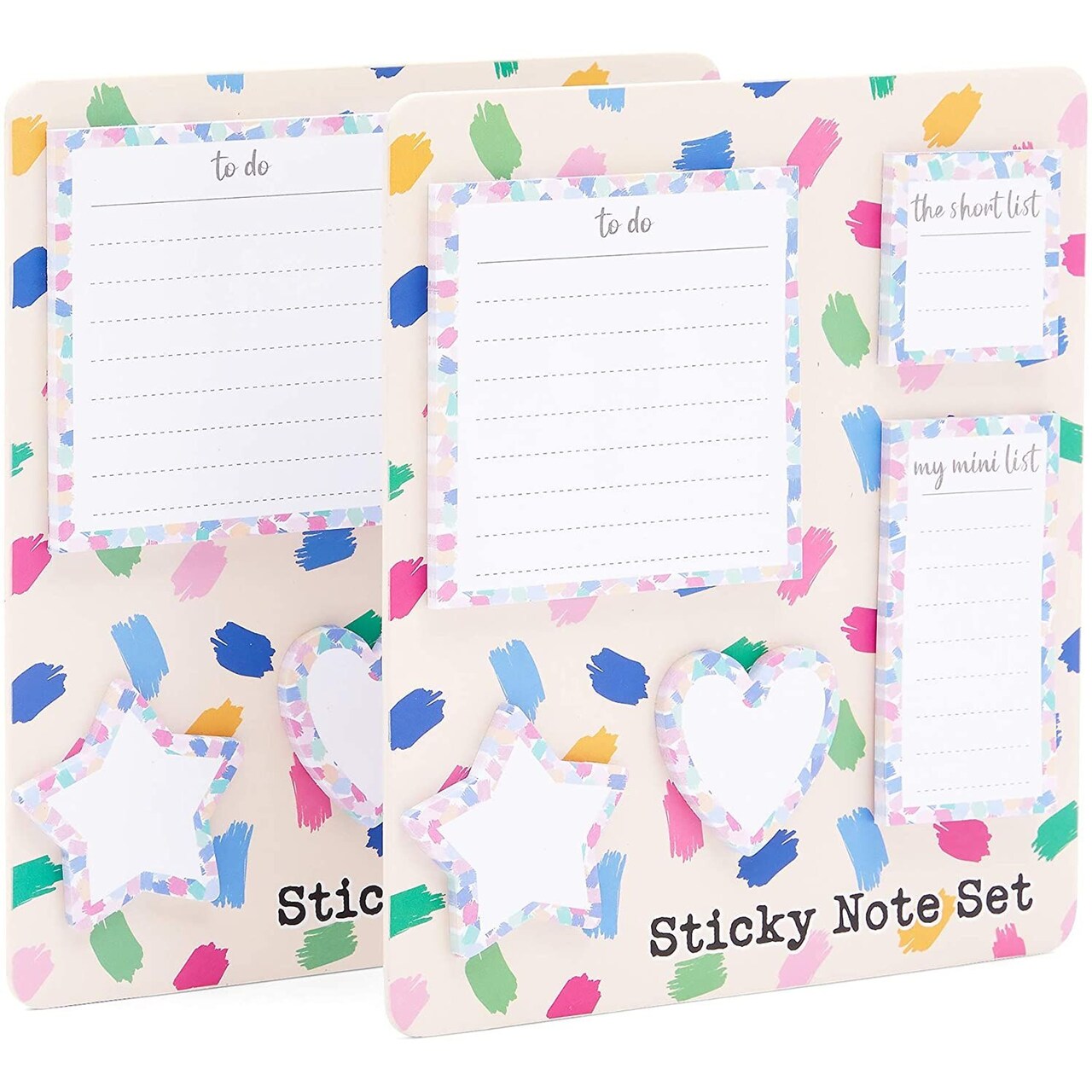 Pastel To Do Sticky Notes Set, 300 Sheets Per Memo Pad, 5 Sizes (10 Pieces)